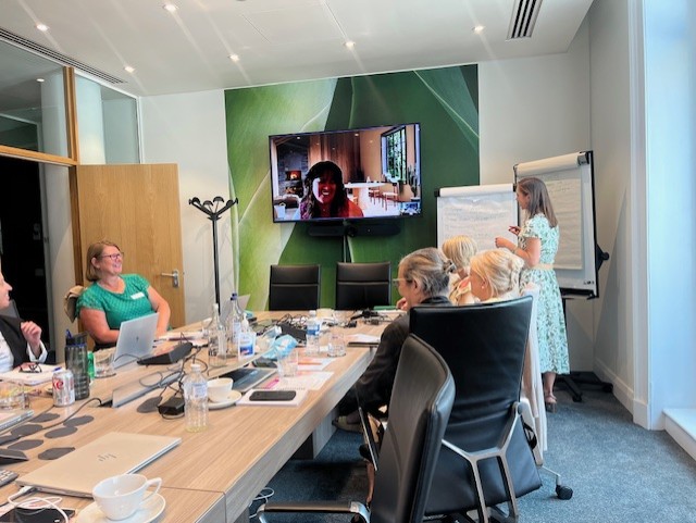 WIN June EA Workshop with Rach at flipchart